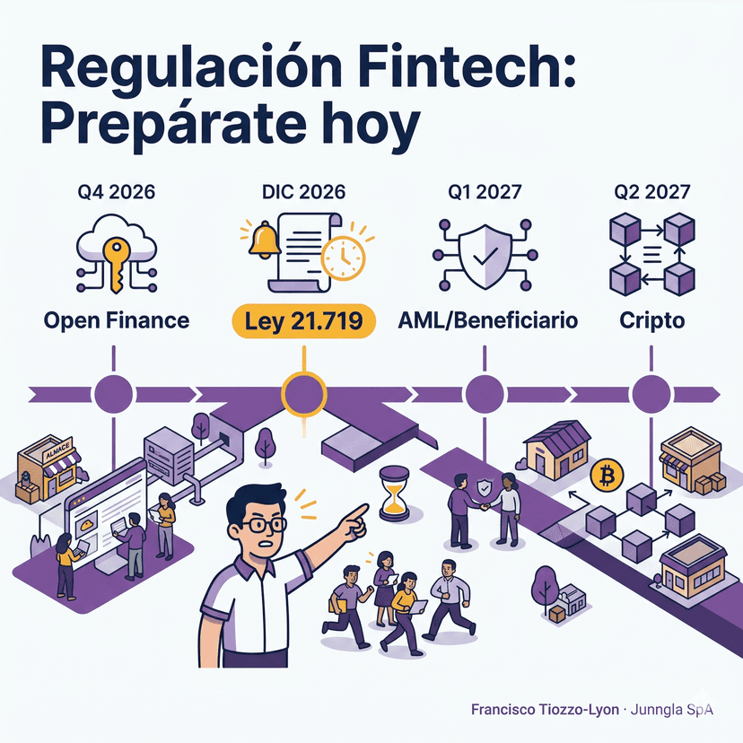 Los 4 cambios regulatorios que vienen a fintech CL en 12 meses · qué hacer ahora.