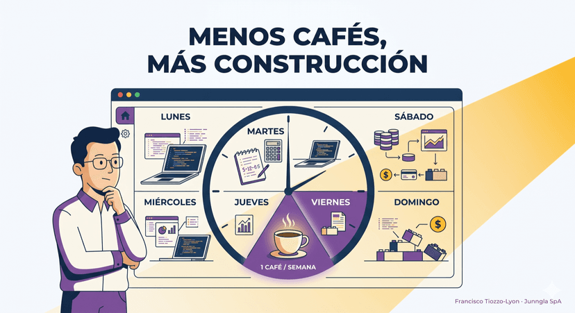 Networking · 1 café por semana suma. 5 cafés por día te hunden. Acá cómo encontré mi punto medio.